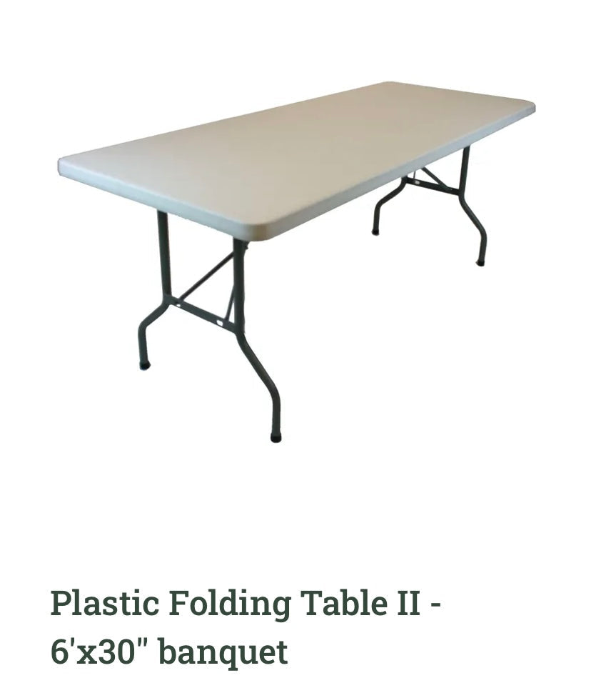 PLASTIC FOLDING TABLE 6'X30"